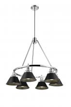  3306-6 CH-BLK - Orwell 6-Light Chandelier in Chrome with Matte Black